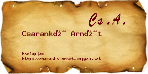 Csarankó Arnót névjegykártya